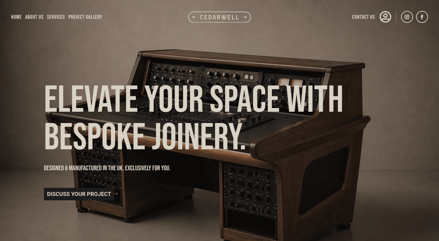 Cedarwell's website: Elevate your space with bespoke joinery